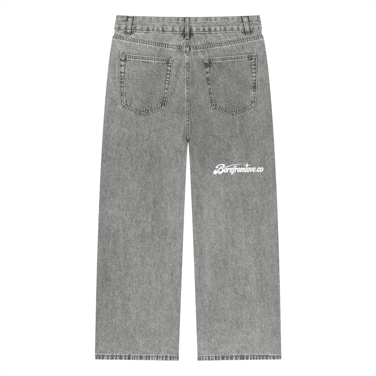 Unisex Vintage Wash Straight Leg Jeans