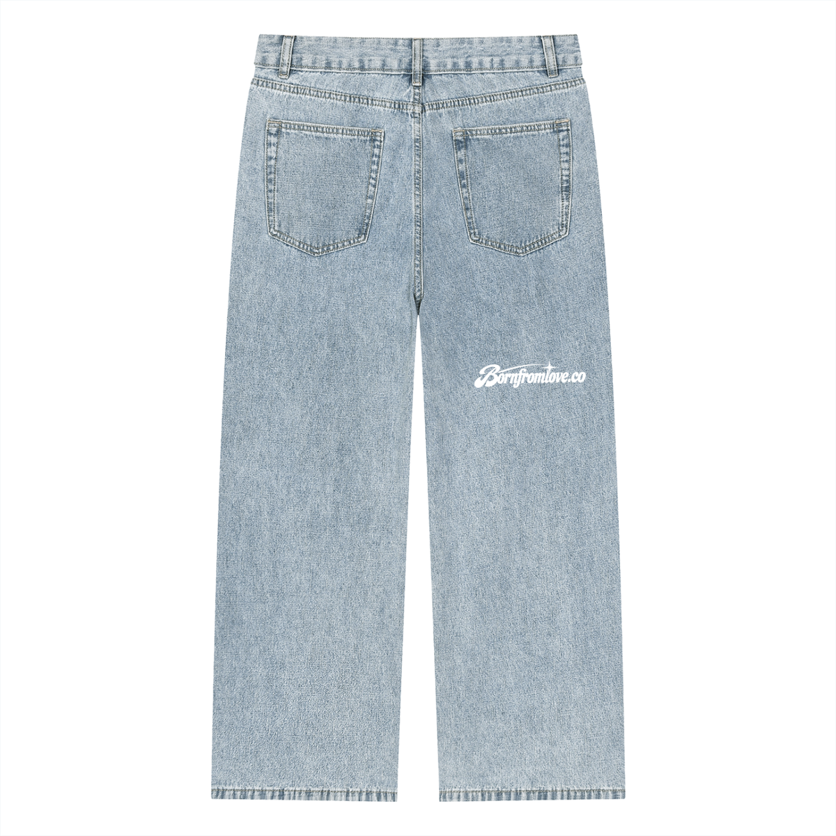 Unisex Vintage Wash Straight Leg Jeans