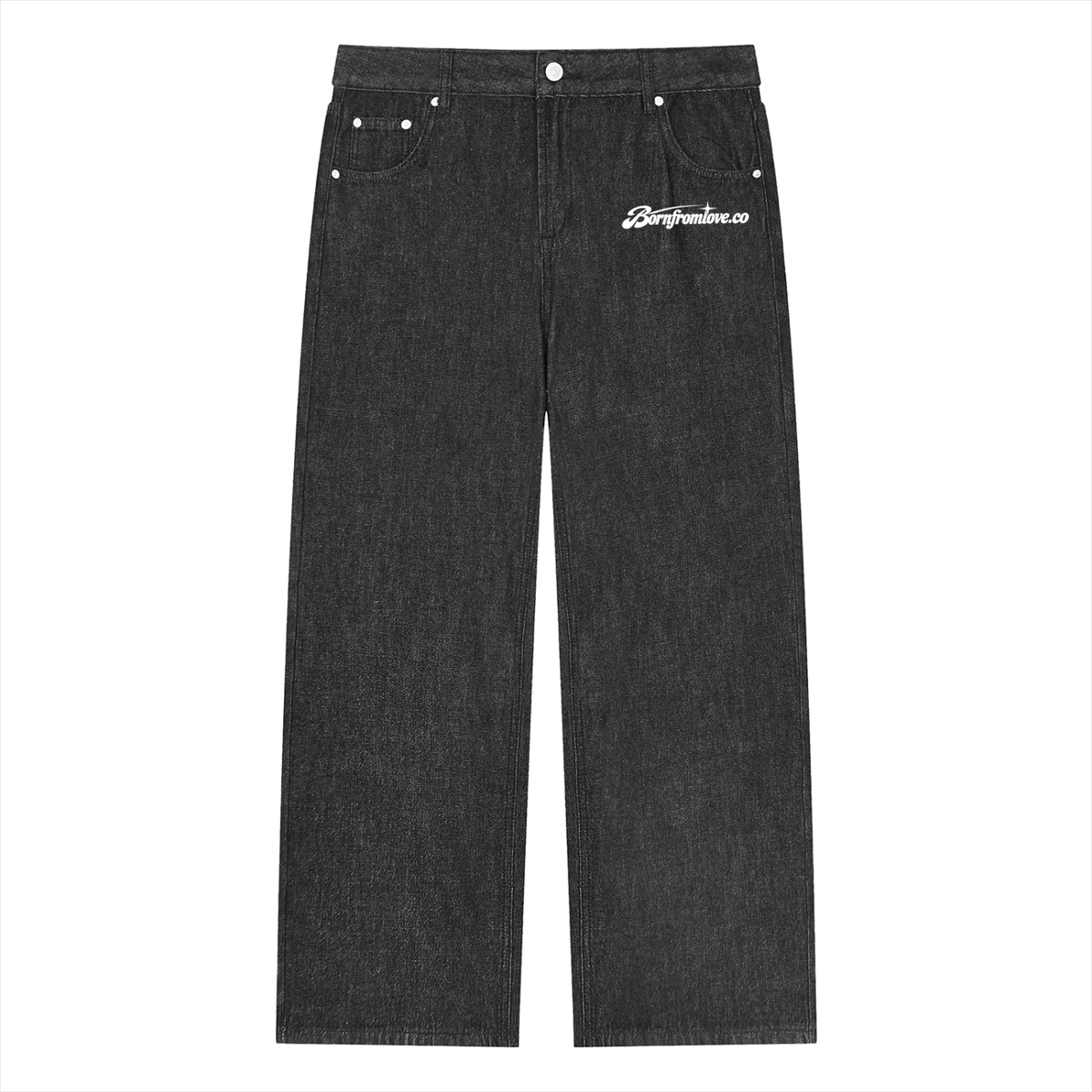 Unisex Vintage Wash Straight Leg Jeans